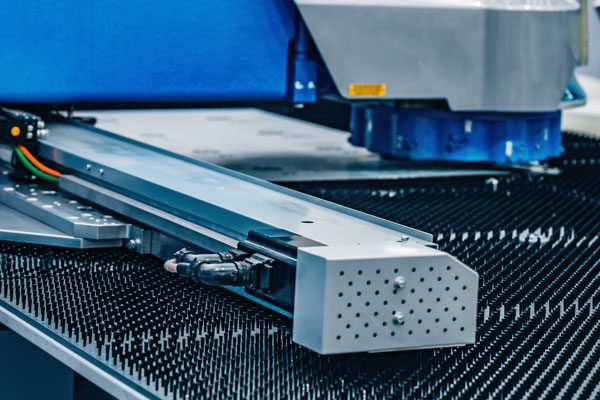 Close up of punching machine